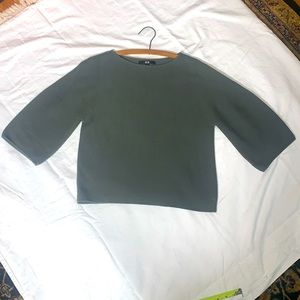 Uniqlo Dark Sage knitted sweater crop top